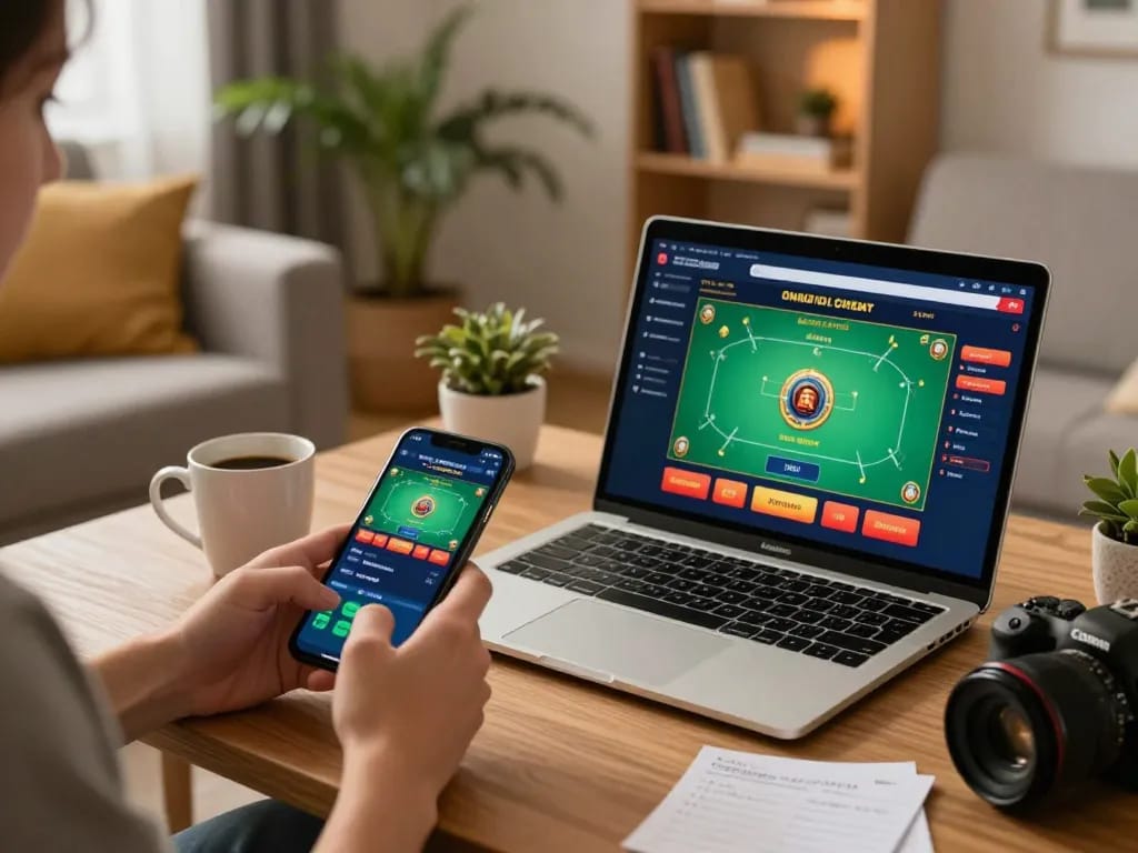 Engaging with the mobile casino app on https://xx88gg.net/ in a cozy living room while keeping track of betting notes.