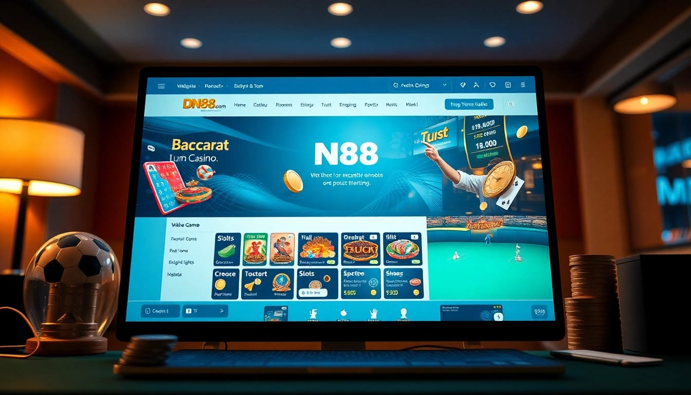 Engaging online gambling interface at dn88.com showcasing casino games and user interaction.