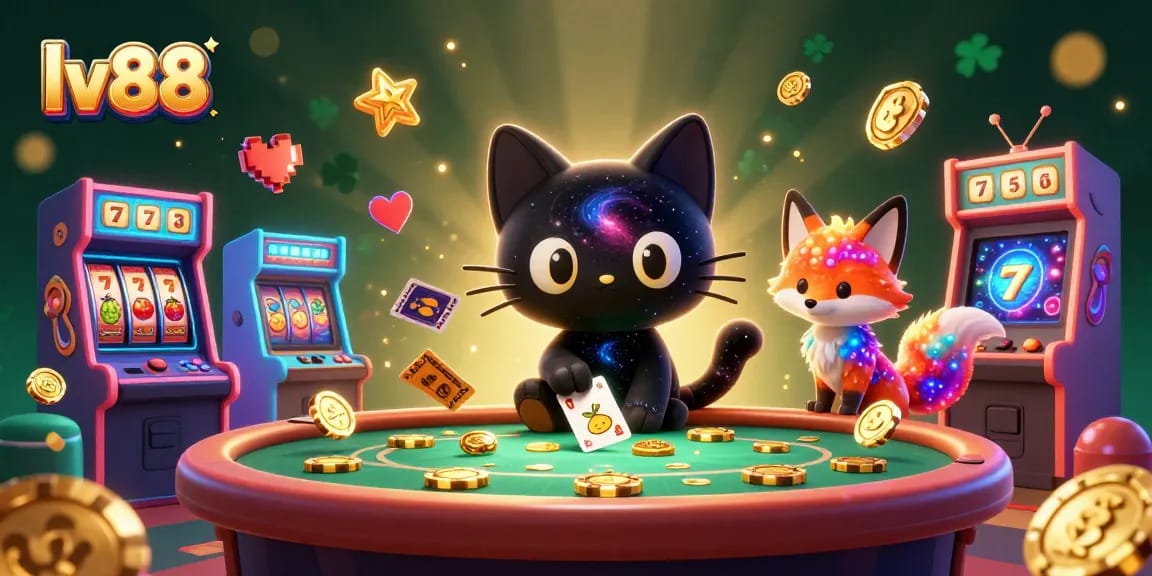 Experience thrilling gaming at LV88 with vibrant 3D casino elements and captivating characters.