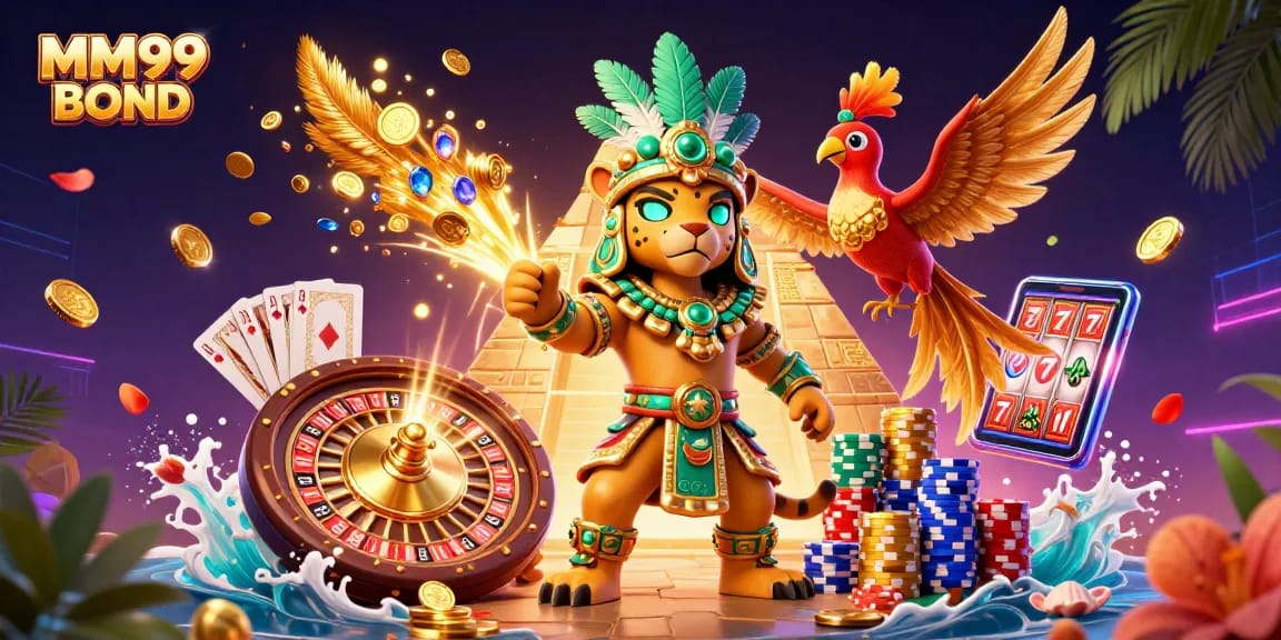 Experience thrilling gameplay with MM99 BOND, showcasing a vibrant casino scene.