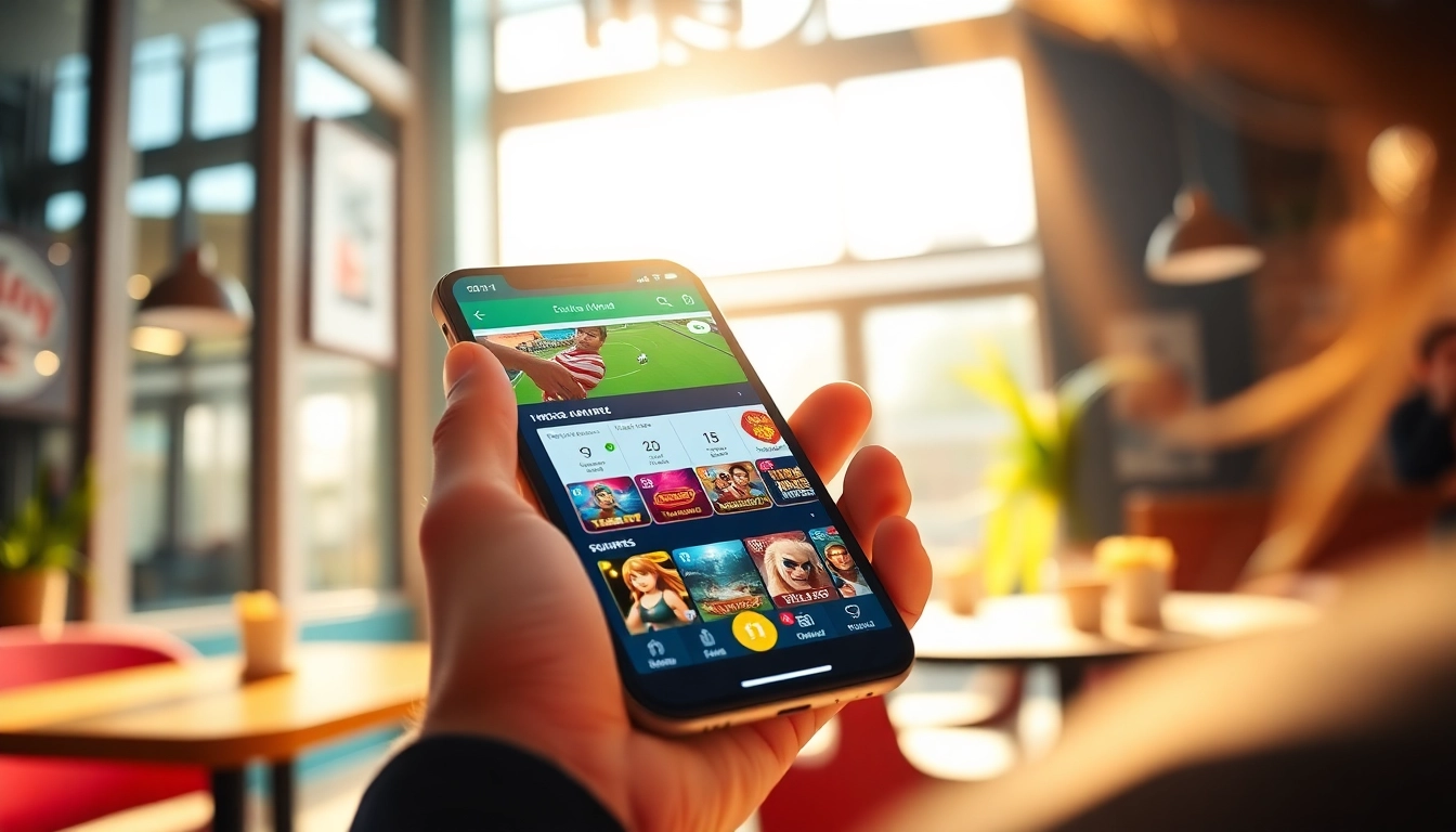 Tải App Kubet88: Trải Nghiệm Cá Cược Nhanh – Mượt – An Toàn with vibrant app showcase and engaging user scene.
