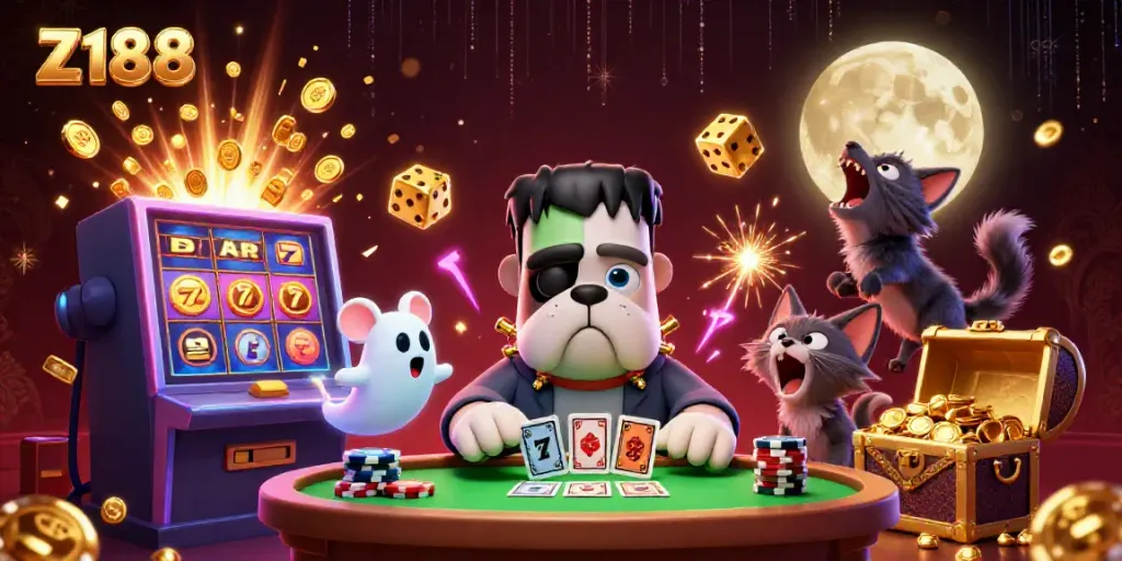 Experience Z188's thrilling casino atmosphere with charming characters and dynamic gaming elements.