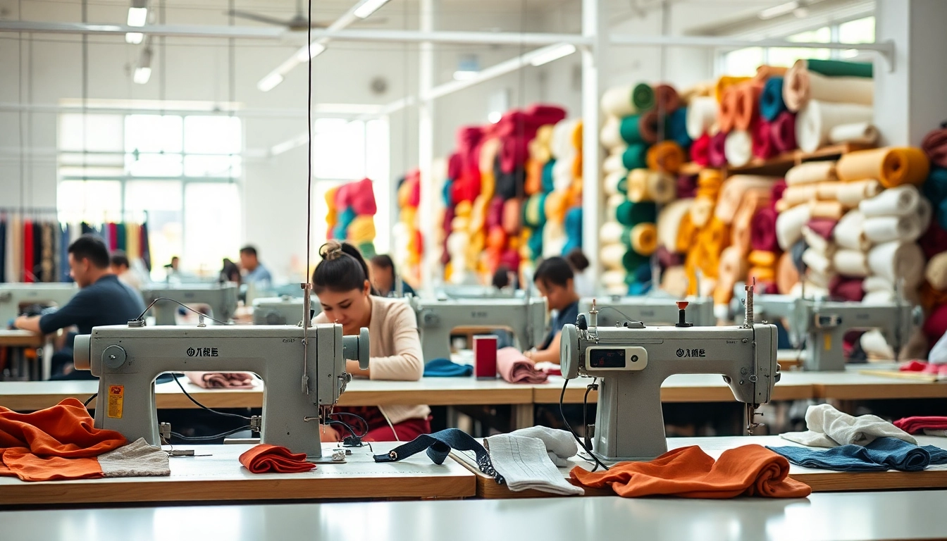 Crafting apparel in a Clothes Factory China with skilled hands and vibrant textiles.