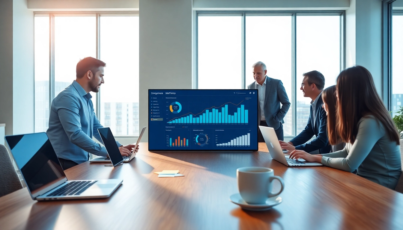 Team collaborating with inventory planning software metrics in a modern workspace.