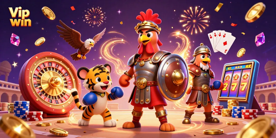 Engage with thrilling action at Vip win casino featuring vibrant 3D characters and gaming elements.