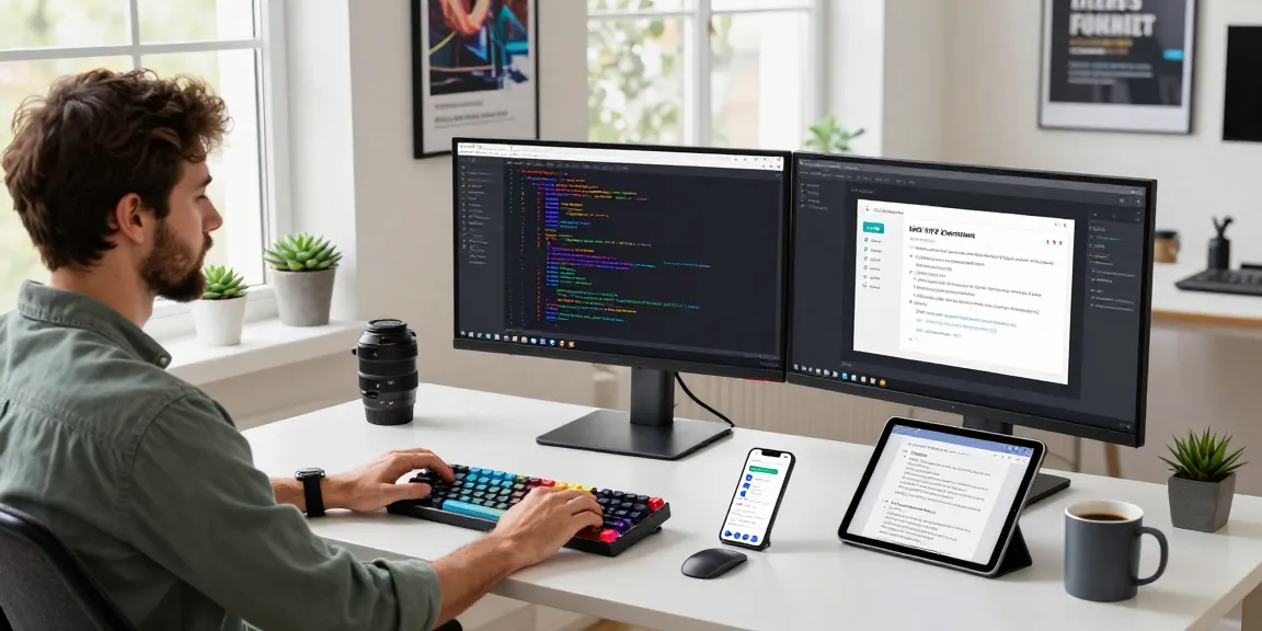WPS Download interface on multiple screens in a modern workspace highlighting productivity tools and development.