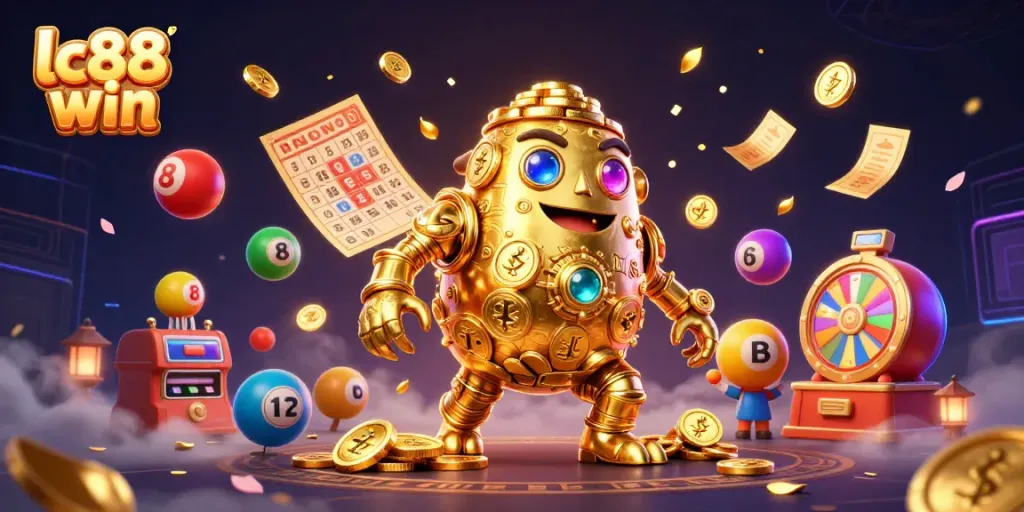 Experience exciting gameplay with the lc88 win platform's golden golem and vibrant casino elements.
