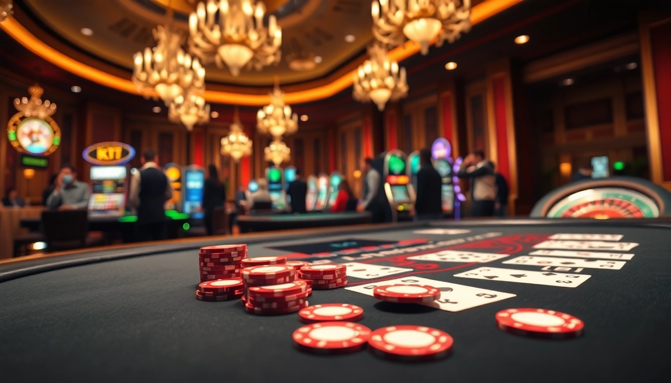 Experience the thrilling atmosphere of vipwin with a luxurious casino environment filled with excitement and betting.