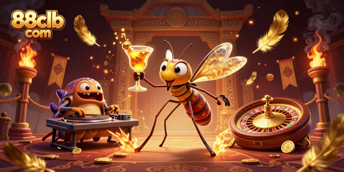 Engage with 88clb com's thrilling casino world featuring vibrant cartoon characters and dynamic game elements.