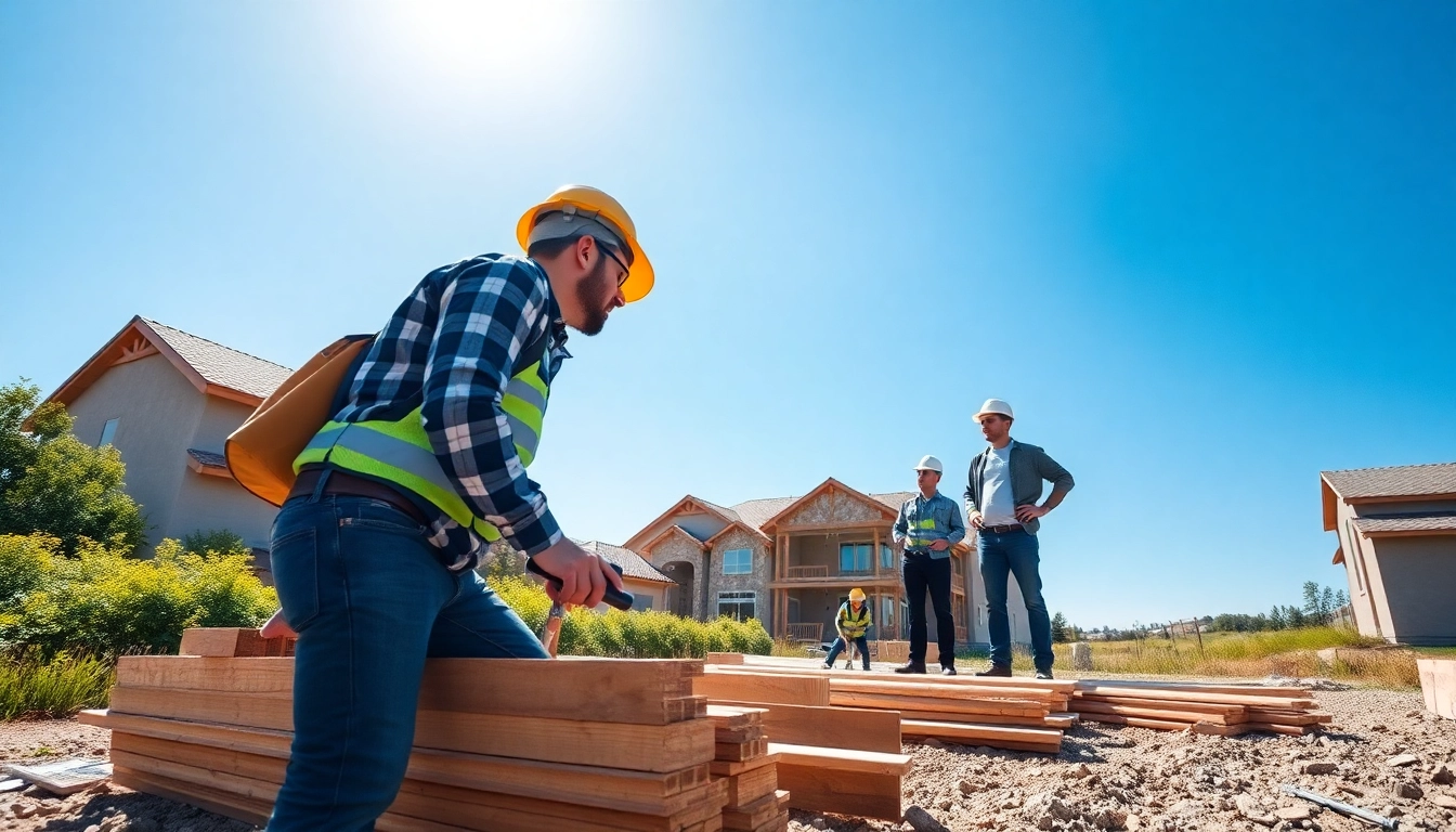 Showcasing Domicile Construction with expert workers diligently building a new structure.