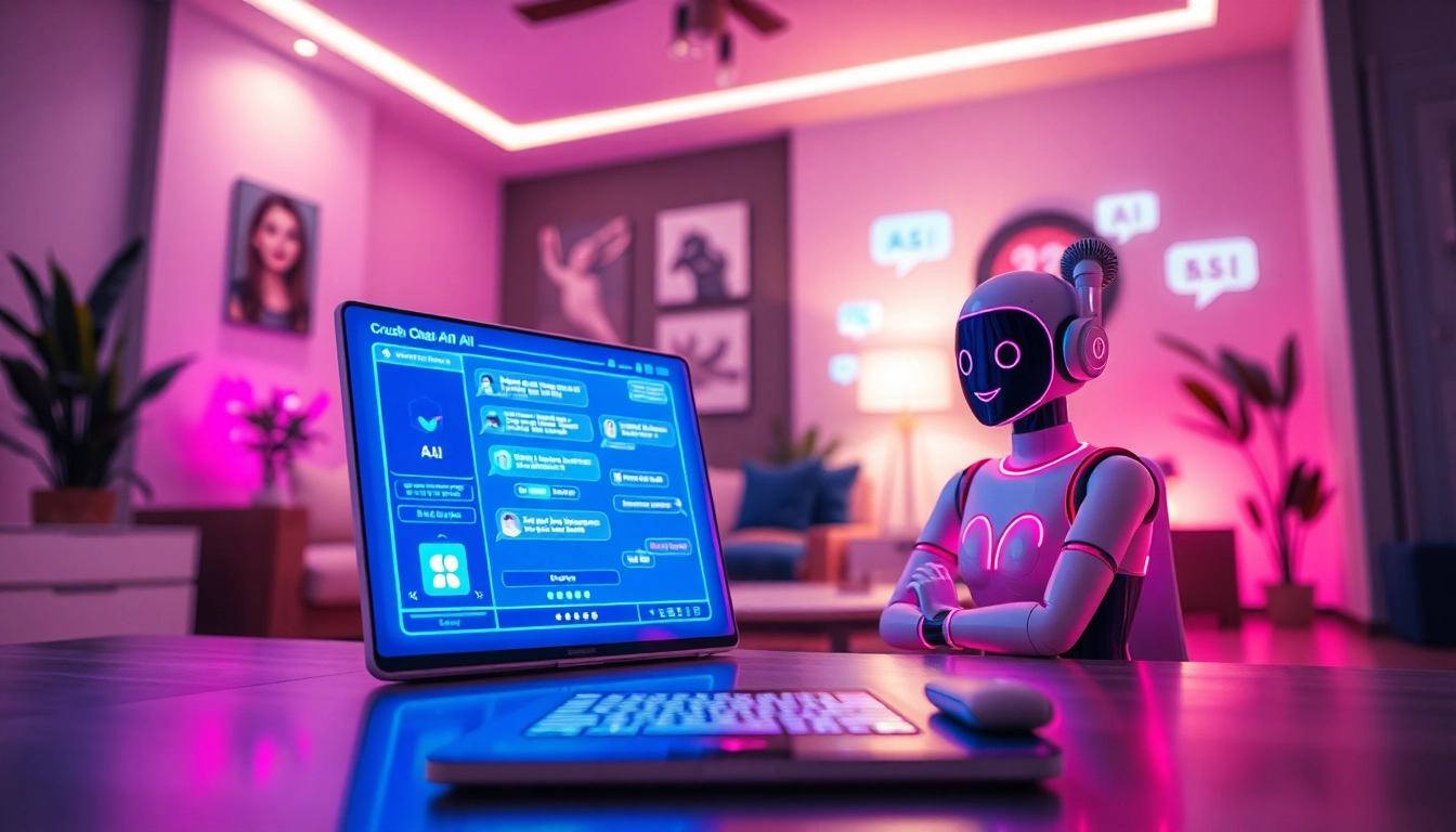 Engaging chat interface for Crush on AI showcasing warm, inviting AI avatars.