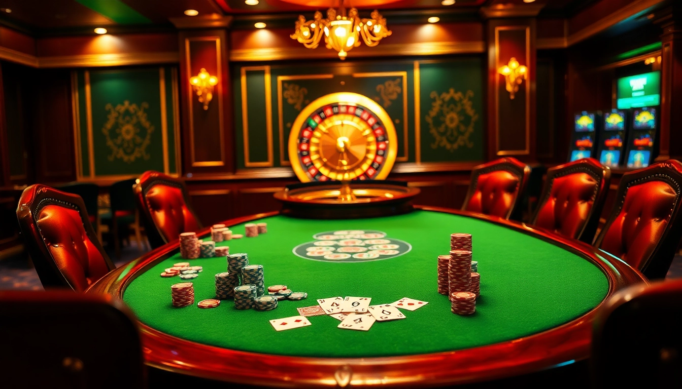 Experience high-stakes gameplay at https://11win.black/ with vibrant poker tables and colorful casino chips.