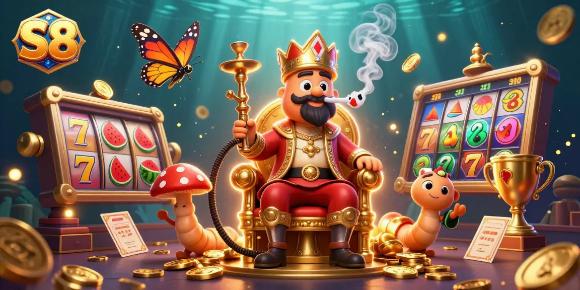 S8 spins their way to jackpots with vibrant slot reels and dynamic casino elements.