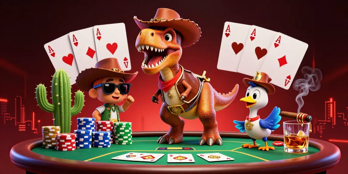 Engage with the action on trang chủ lv88 featuring a vibrant casino scene with unique characters and poker elements.