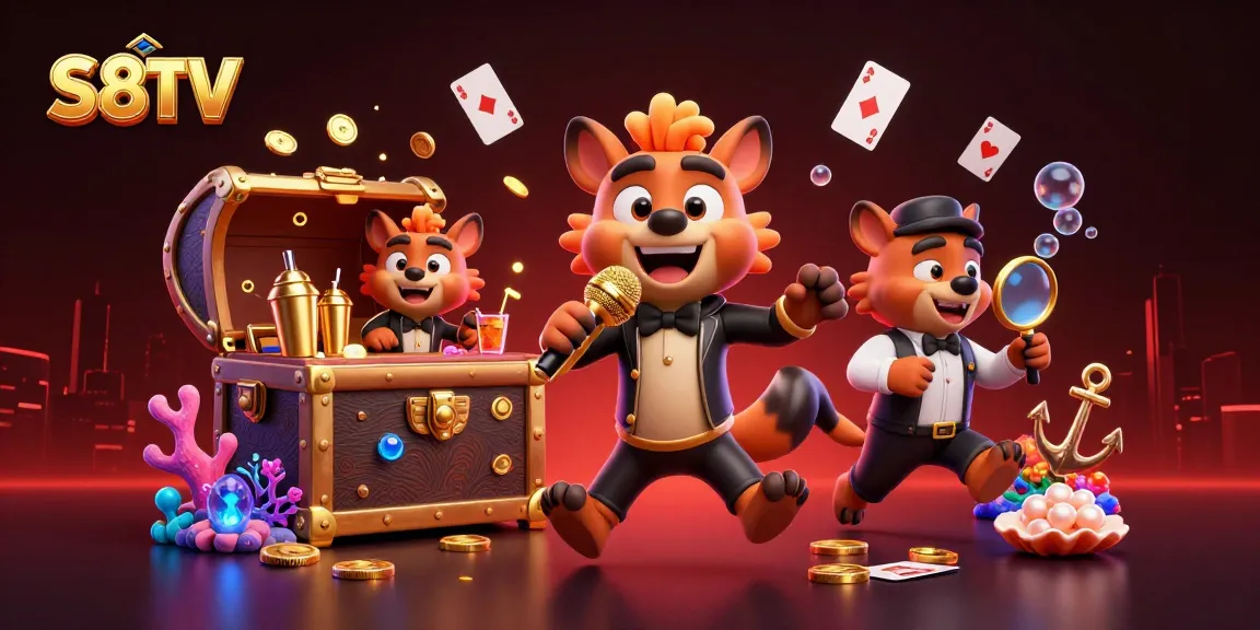 Experience the vibrant gambling scene at S8TV with hyenas running a comedy casino club.