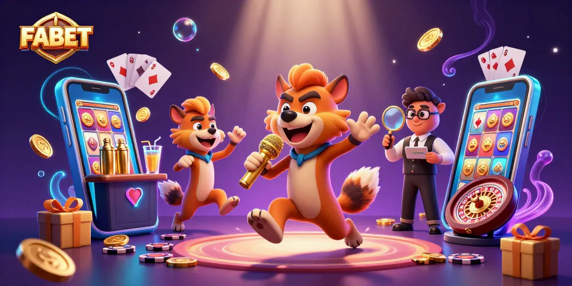FABET offers engaging casino experiences with hyena characters in a comedy club atmosphere.