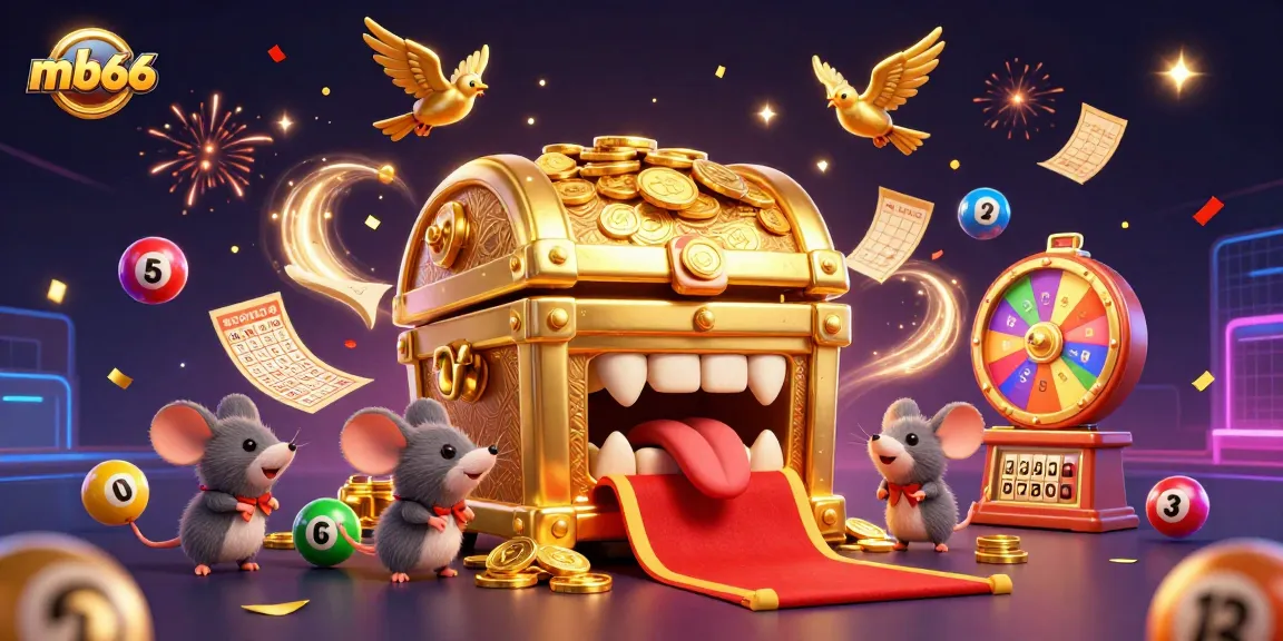 Engage with mb66's thrilling lottery action featuring vibrant balls, prize wheels, and golden treasures.