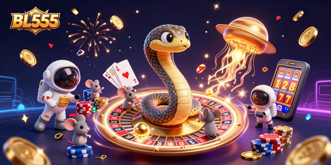 Experience thrilling gameplay with BL555's cosmic casino adventure featuring unique characters and vibrant casino elements.