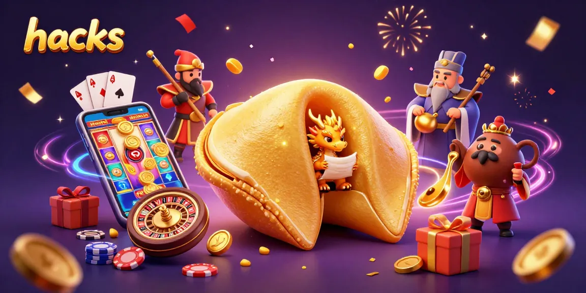 Experience hacks and strategies with vibrant gaming elements in a fantasy casino scene.